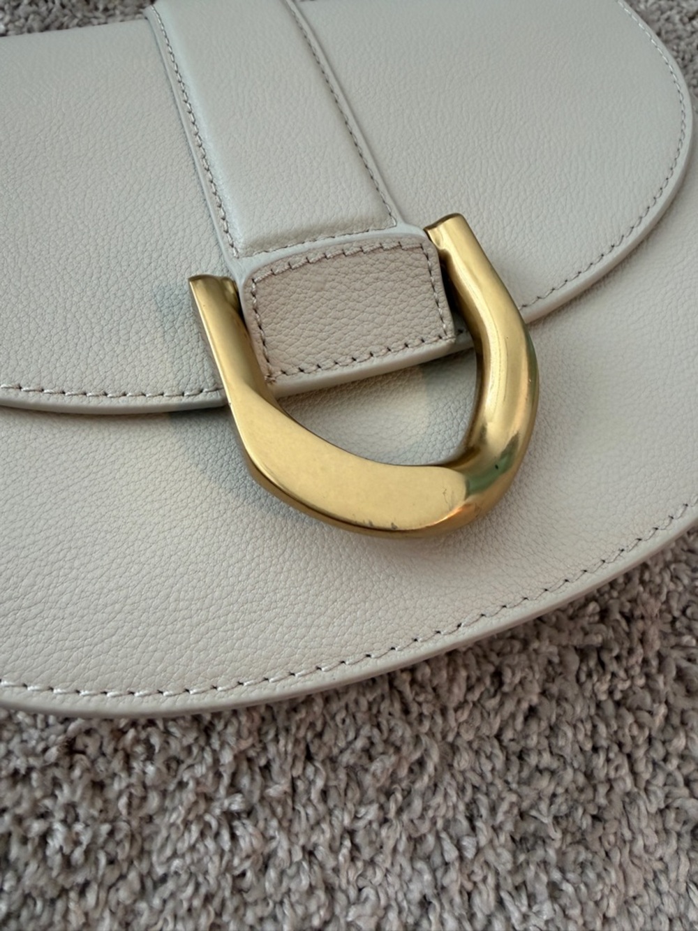 Charles & Keith Genuine Leather Saddle Bag - Oat - Picture 2 of 9